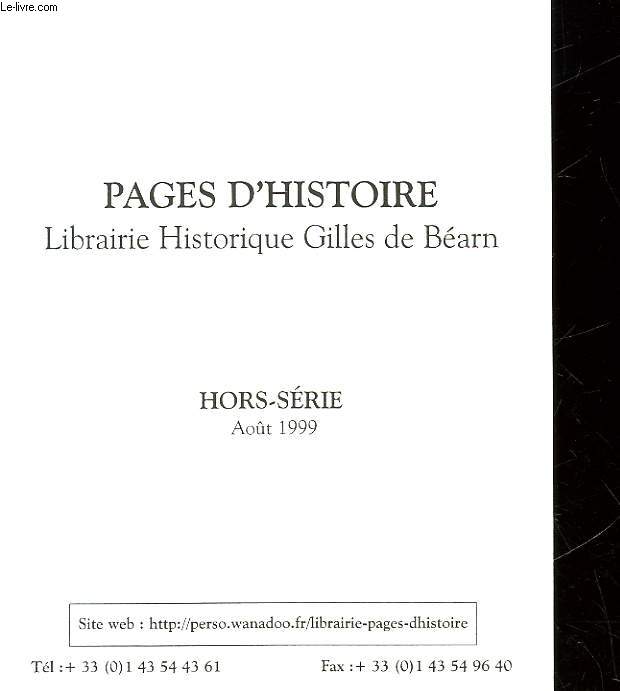 CATALOGUE - PAGES D'HISTOIRE LIBRAIRIE HISTORIQUES GILLES