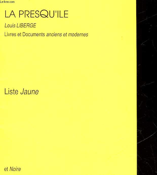 CATALOGUE - LA PRESQU'ILE - LISTE JAUNE