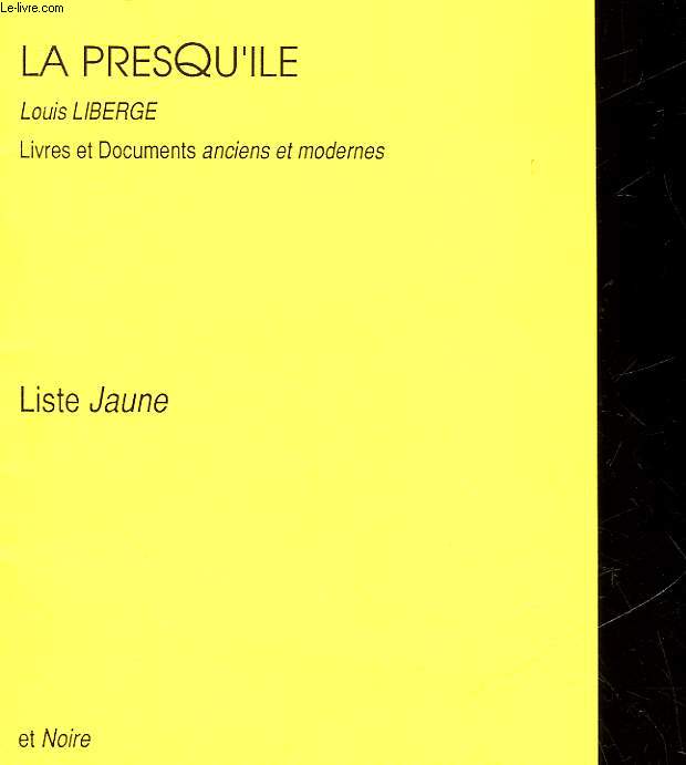 CATALOGUE - LA PRESQU'ILE - LISTE JAUNE