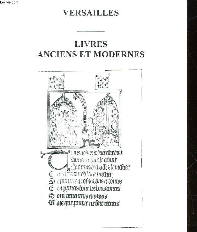 CATALOGUE - VERSAILLES - LIVRES ANCIENS ET MODERNES - PERRIN ROYERE LAJEUNESSE VERGEZ-HONTA