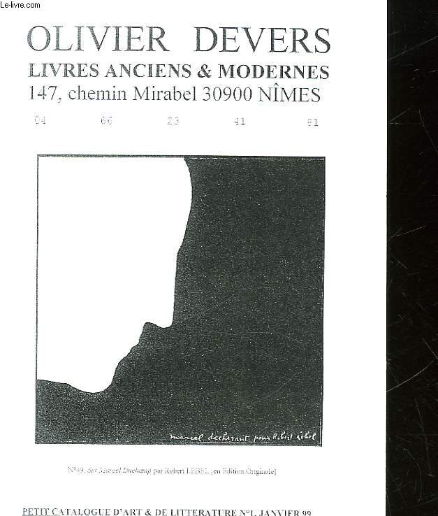 CATALOGUE - OLIVIER DEVERS LIVRES ANCIENS ET MODERNES - N1