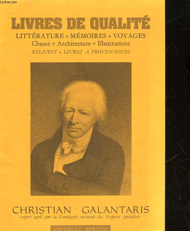 CATALOGUE - LIVRES DE QUALITE - CHRISTIAN GALANTARIS