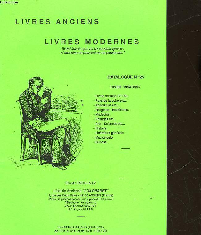 CATALOGUE - LIVRES ANCIENS ET LIVRES MODERNES - N25