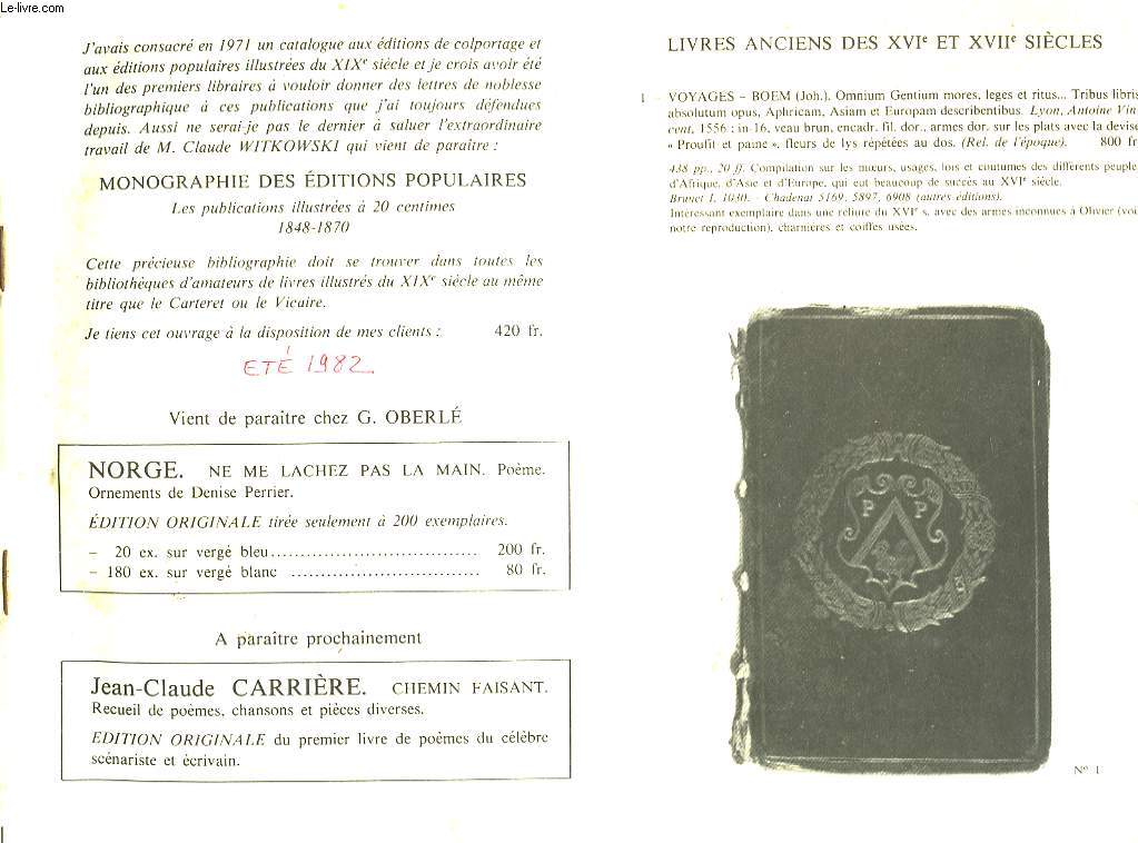 CATALOGUE DE VENTE DE LIVRE