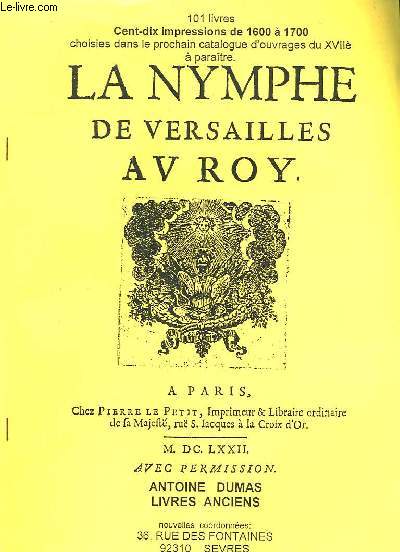 CATALOGUE - LA NYMPHE DE VERSAILLES AV ROY