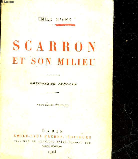 SCARRON ET SON MILIEU