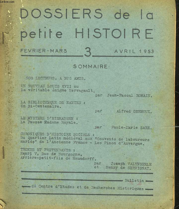 DOSSIER DE LA PETITE HISTOIRE - N3