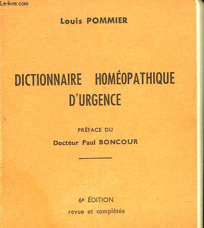 DICTIONNAIRE HOMEOPATHIQUE D'URGENCE