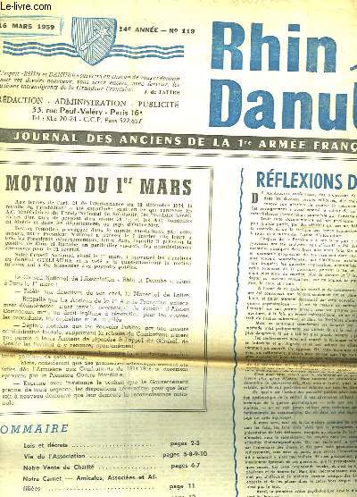 RHIN ET DANUBE - 14 ANNEE - N119 - JOURNAL DES ANCIENS DE LA 1 ARMEE FRANCAISE