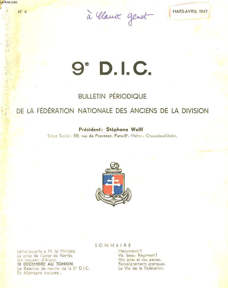 9 D. I. C. BULLETIN PERIODIQUE DE LA FEDERATION NATIONALE DES ANCIENS DE LA DIVISION - N4