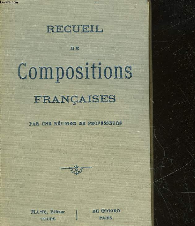 RECUEIL DE COMPOSITIONS FRANCAISES - PLAN ET DEVELOPPEMENT - N238