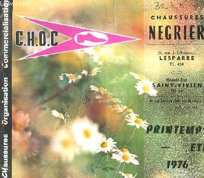 CHOC - CHOSSURES ORGANISATION COMMERCIALISATION - CATALOGUE - PRINTEMPS ETE 1976