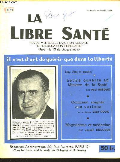 LA LIBRE SANTE - 8 ANNEE - N79