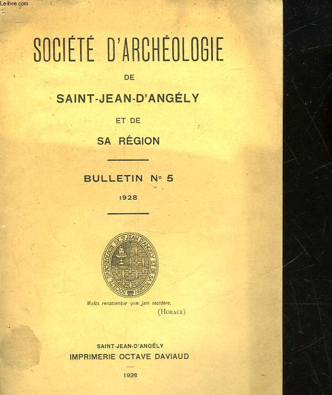 SOCIETE D'ARCHEOLOGIE DE SAINT-JEAN-D'ANGELY ET DE SA REGION - BULLETIN N5