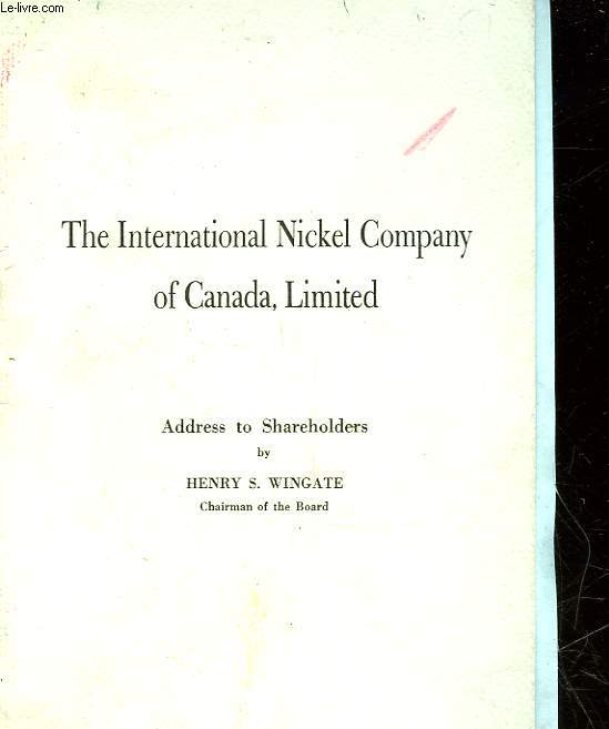 THE INTERNATIONAL NICKEL COMPANY OF CANADA, LIMITED