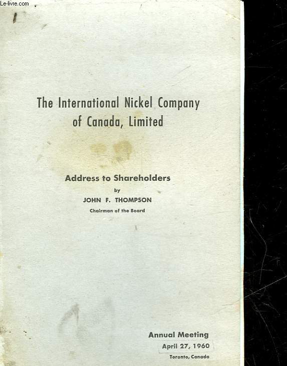THE INTERNATIONAL NICKEL COMPANY OF CANADA