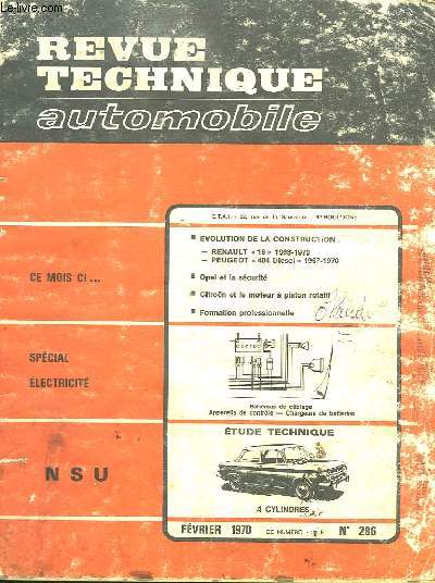 REVUE TECHNIQUE AUTOMOBILE N286