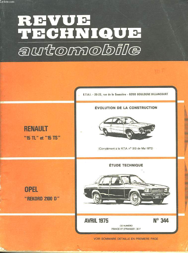 REVUE TECHNIQUE AUTOMOBILE N344