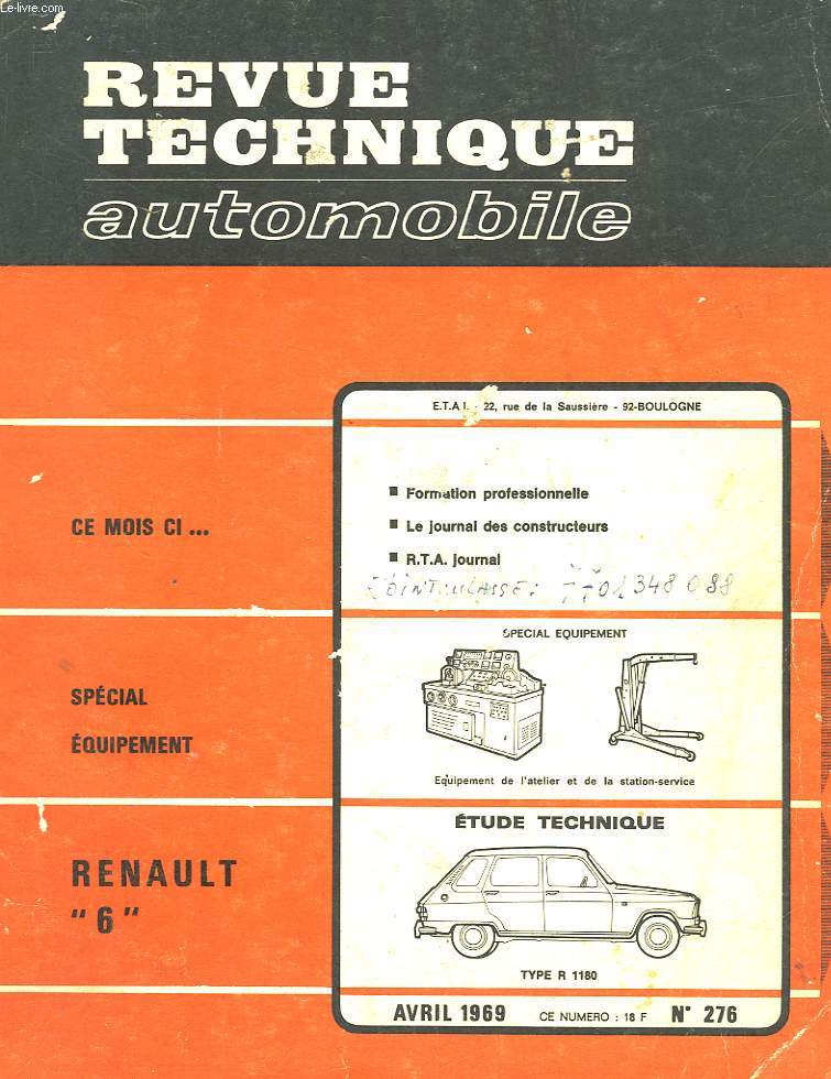 REVUE TECHNIQUE AUTOMOBILE N276