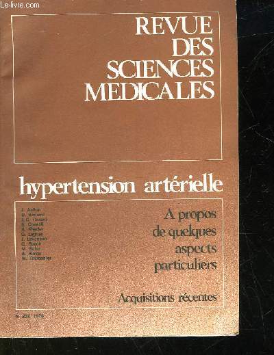 REVUE DES SCIENCES MEDICALES - HYPERTENSION RTERIELLE - N234