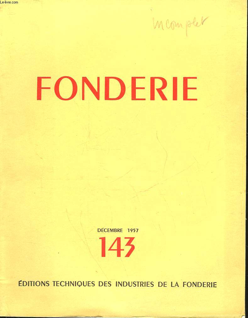FONDERIE N143 - Incomplet