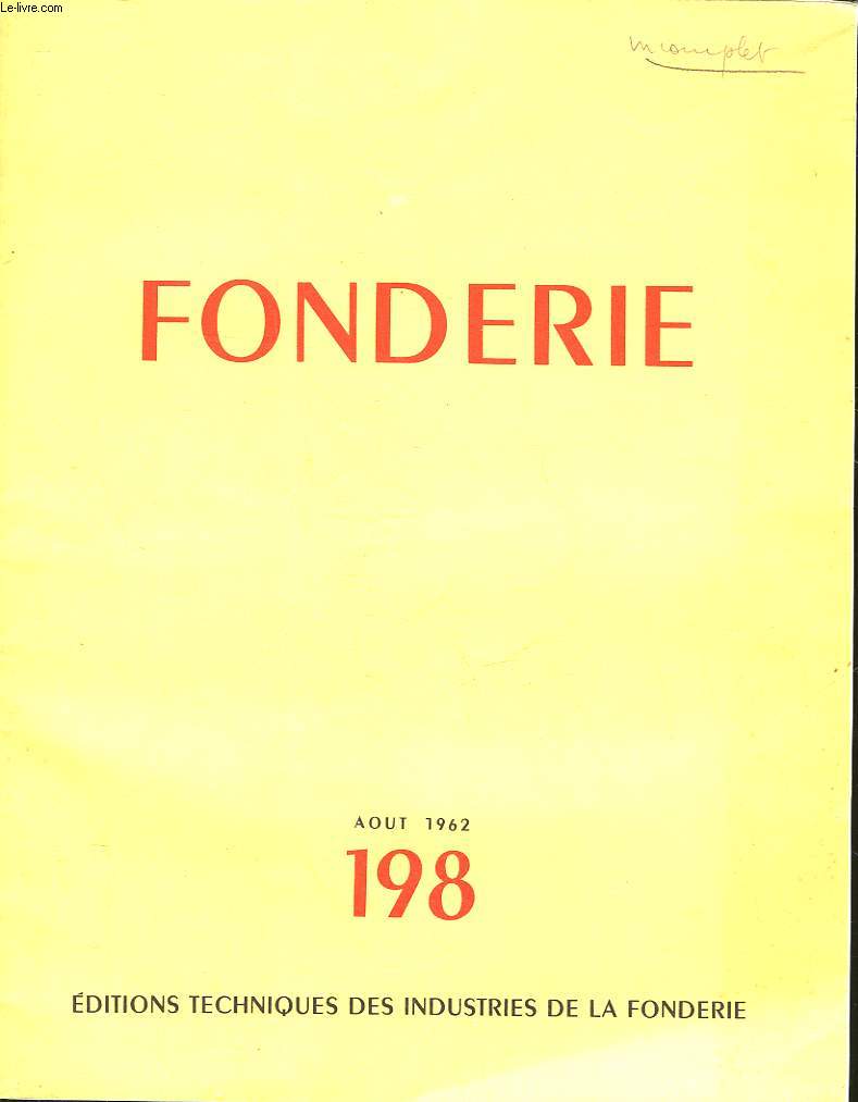 FONDERIE N198 - Incomplet