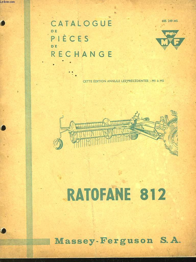 CATALOGUE DE PIECES DE RECHANGE - RATOFANE 812