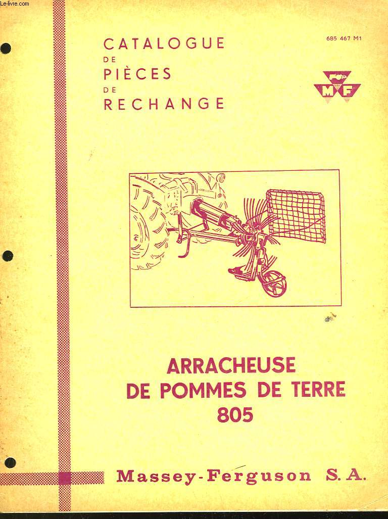 CATALOGUE DE PIECES DE RECHANGE - ARRACHEUSE DE POMME DE TERRE 805