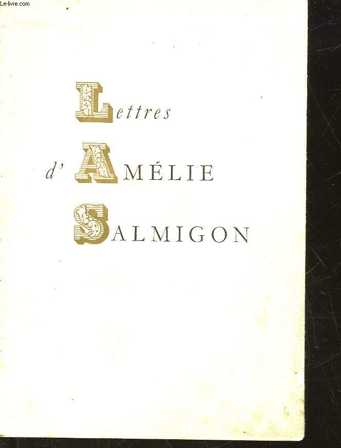 LETTRES D'AMELIE SALMIGON