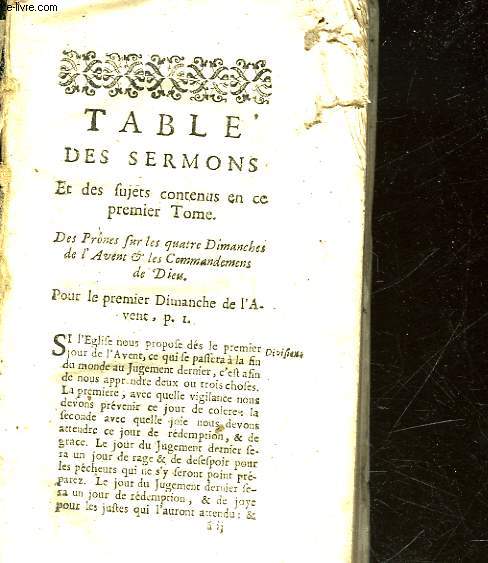 DISCOURS EN FORME DE PRONE POUR LE I. DIMANCHE DE L'AVENENT DU JUGEMENT DERNIER ET DE LA VIGILANCE CHRETIENNE