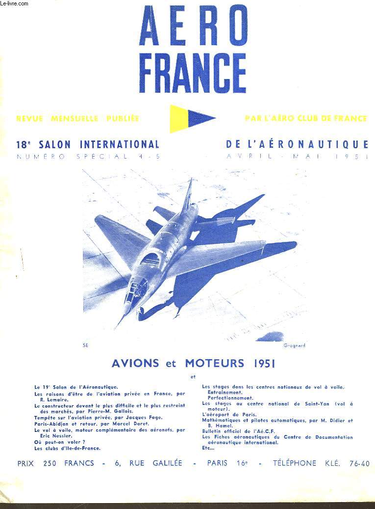 REVUE DE L'AERO CLUB DE FRANCE - N4 - 5