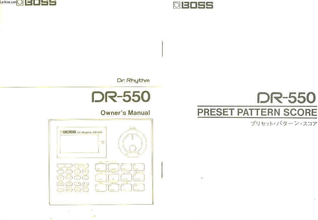 DR. RHYTHM - DR-550 - OWNER'S MANUAL - NOTICE D'EMPLOI