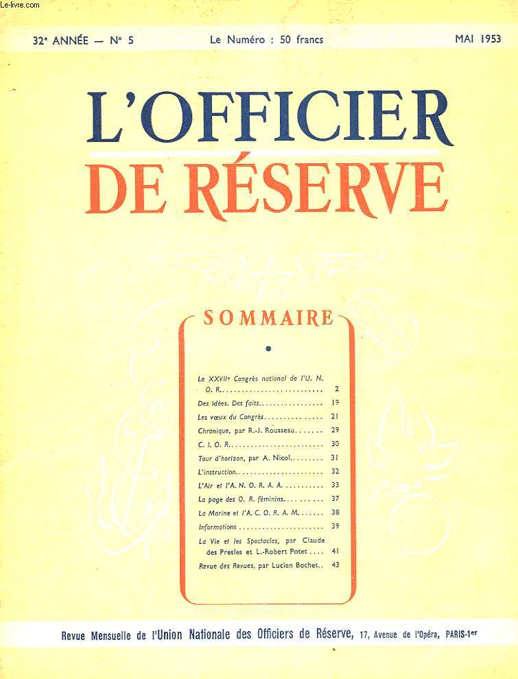 L'OFICIER DE RESERVE - 32 ANNEE - N5
