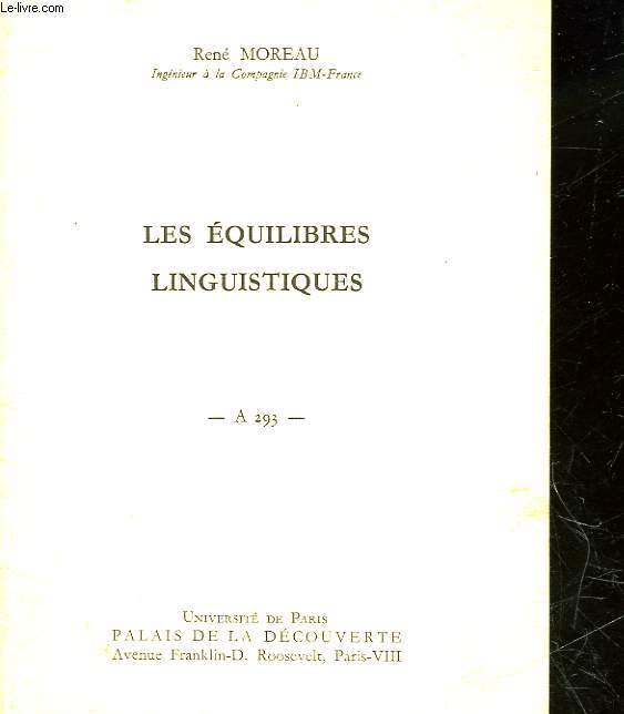 LES EQUILIBRES LINGUISTIQUES - A 293