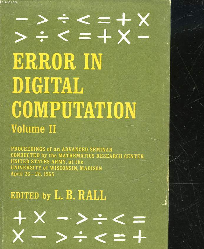 ERROR IN DIGITAL COMPUTATION - VOLUME 2