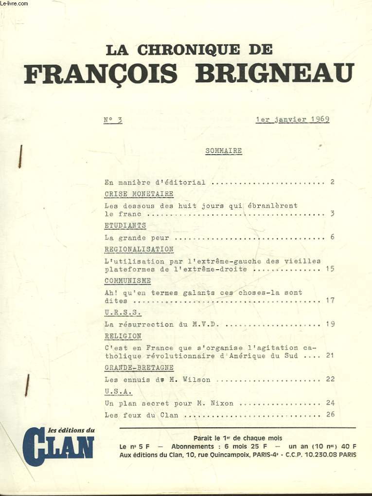 LA CHRONIQUE DE FRANCOIS BRIGNEAU - N3