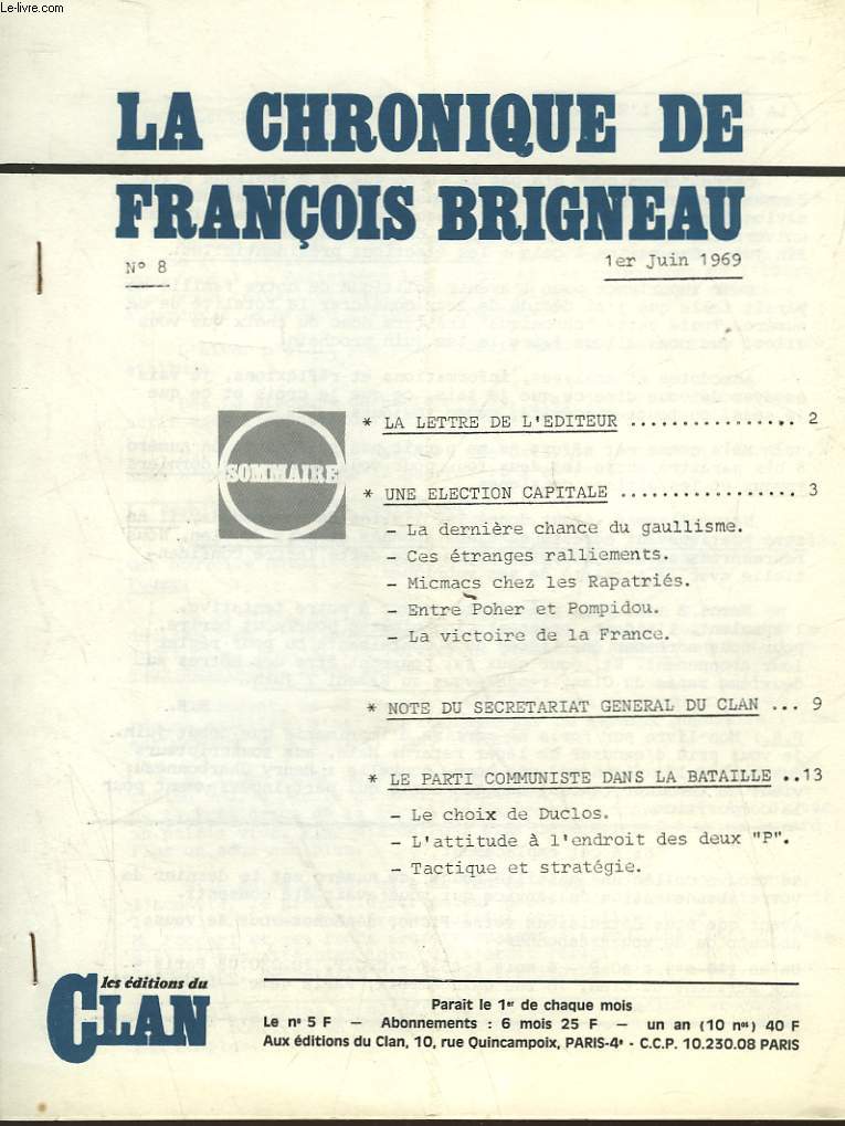 LA CHRONIQUE DE FRANCOIS BRIGNEAU - N8