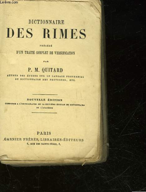 DICTIONNAIRE DES RIMES