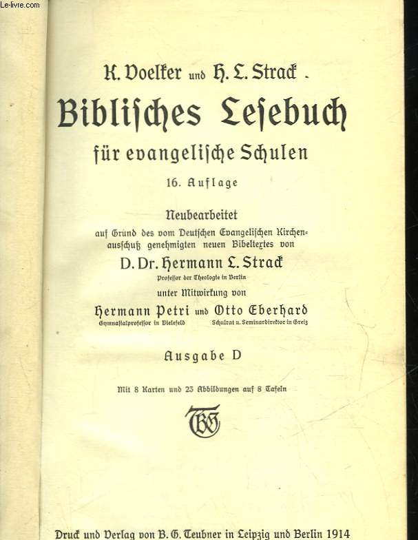 BIBLIFCHES LEFEBUCH - FUR EVANELIFCHE SCHULEN - 16 . AUGLAGE