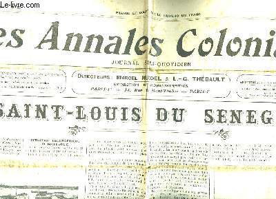 LES ANNALES COLONIALES - 15 ANNEE - N77 - SAINT LOUIS DU SENEGAL