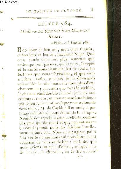 LETTRES DE MADAME DE SEVIGNE A SA FILLE ET A SES AMIS - TOME 8 INCOMPLET