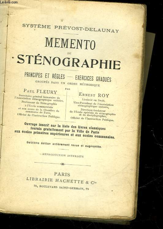 MEMENTO DE STENOGRAPHIE