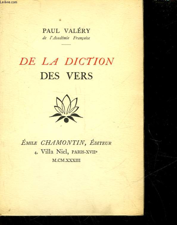 DE LA DICTION DES VERS