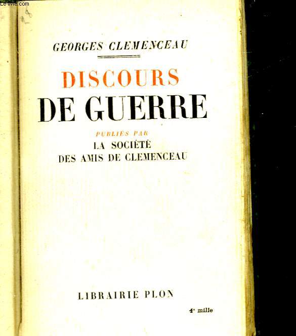 DISCOURS DE GUERRE