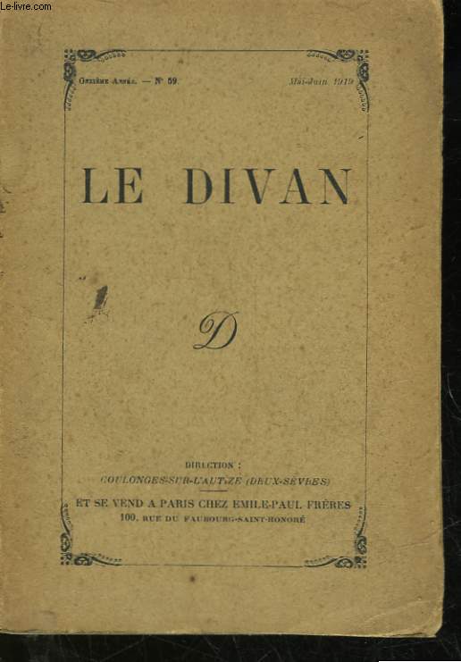 LE DIVAN - 11 ANNEE - N59