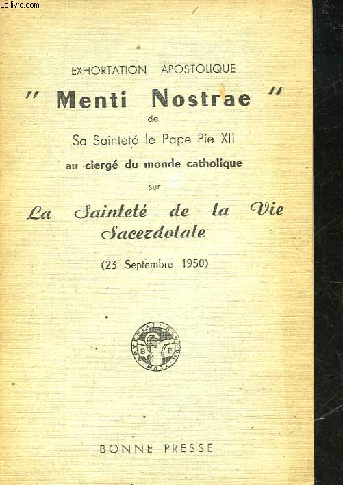 LA SAINTETE DE LA VIE SACERDOTALE (23/09/1950)