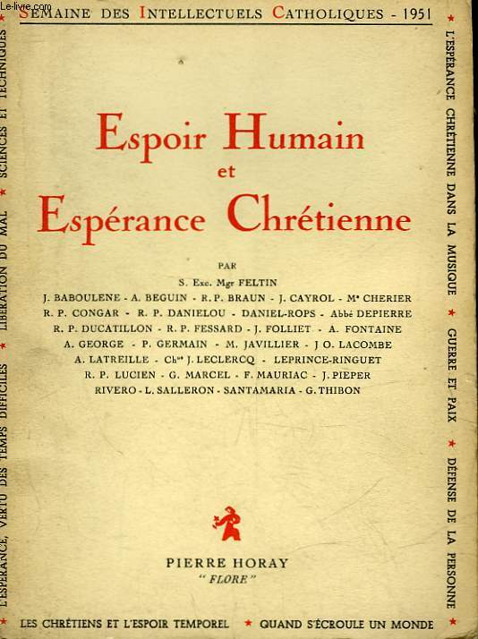 ESPOIR HUMAIN ET ESPERANCE CHRETIENNE