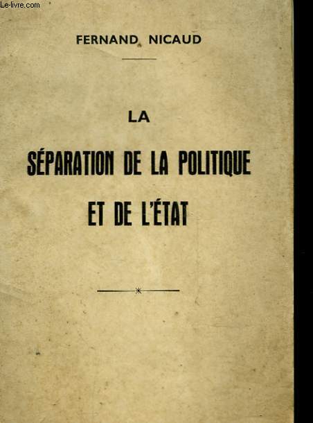 FLA SEPARATION DE LA POLITIQUE ET DE L'ETAT