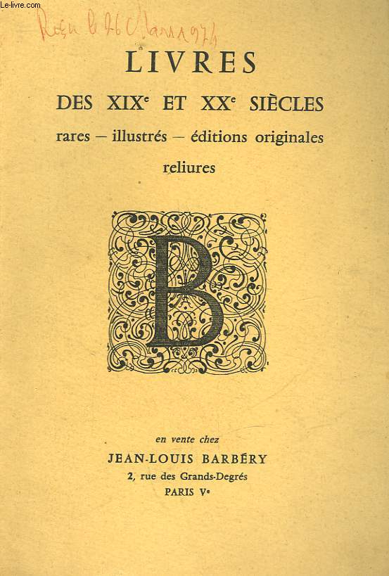 LIVRES DES 19 ET 20 SIECLES