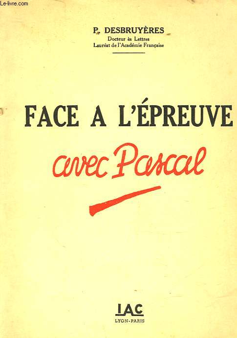 FACE A L'EPREUVE AVEC PASCAL